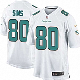 Nike Men & Women & Youth Dolphins #80 Sims White Team Color Game Jersey,baseball caps,new era cap wholesale,wholesale hats